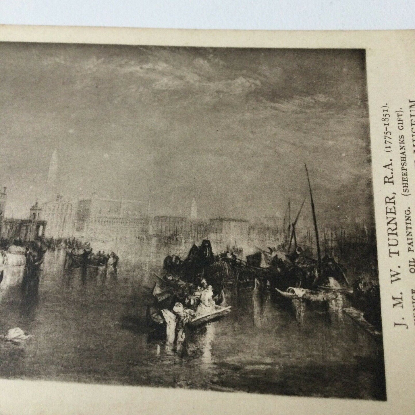 Vintage Postcard Black White V & A Museum Turner Painting Venice c1840 Oil. RA