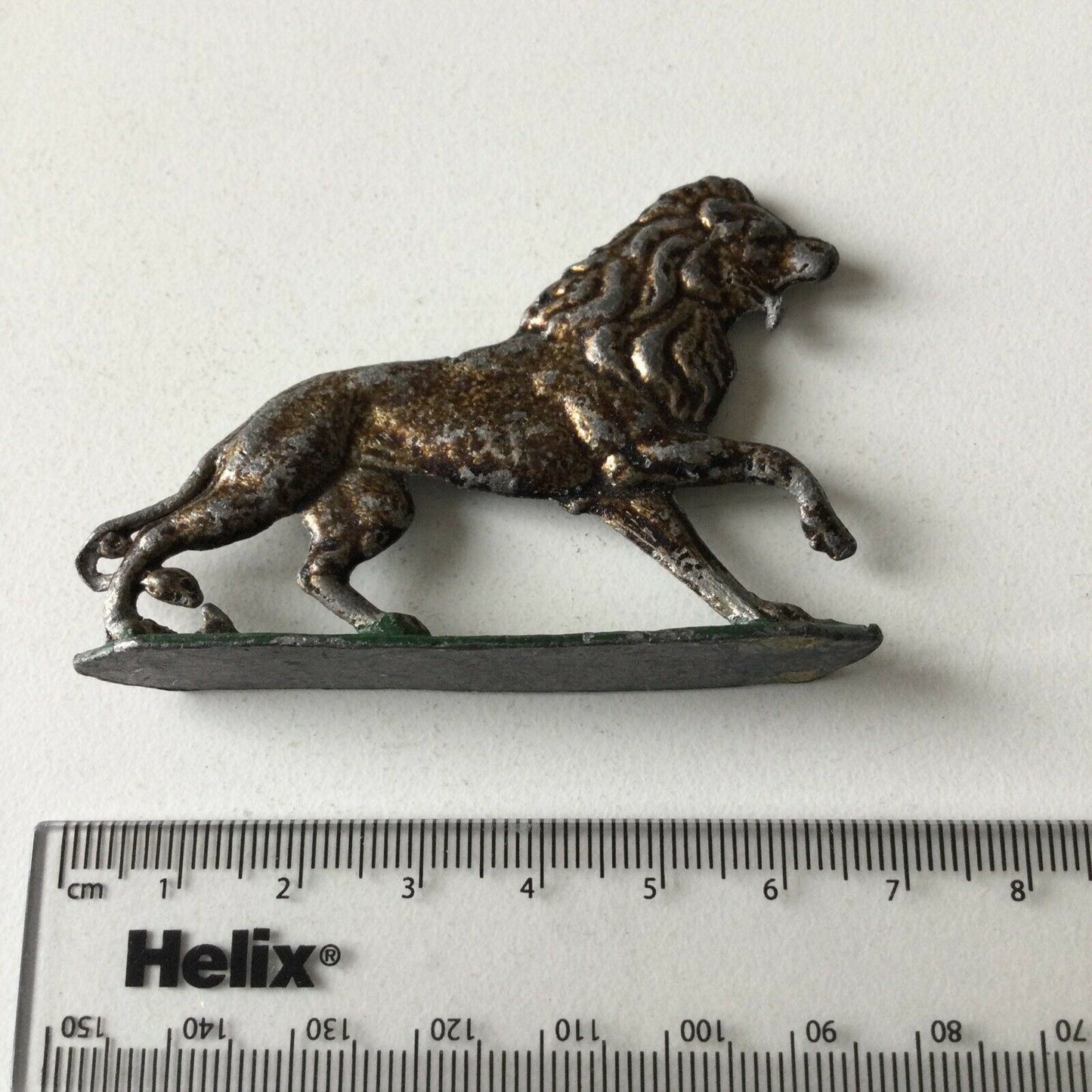 Vintage LEAD LionToy Metal Flat Half Round Model Zoo Animal Figure Collectible