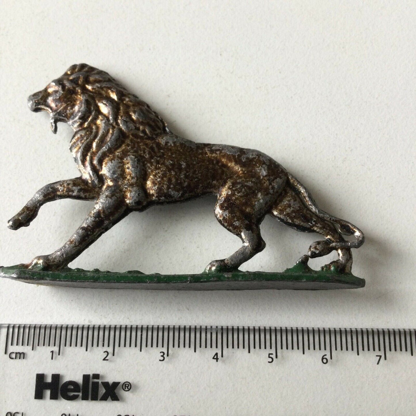 Vintage LEAD LionToy Metal Flat Half Round Model Zoo Animal Figure Collectible