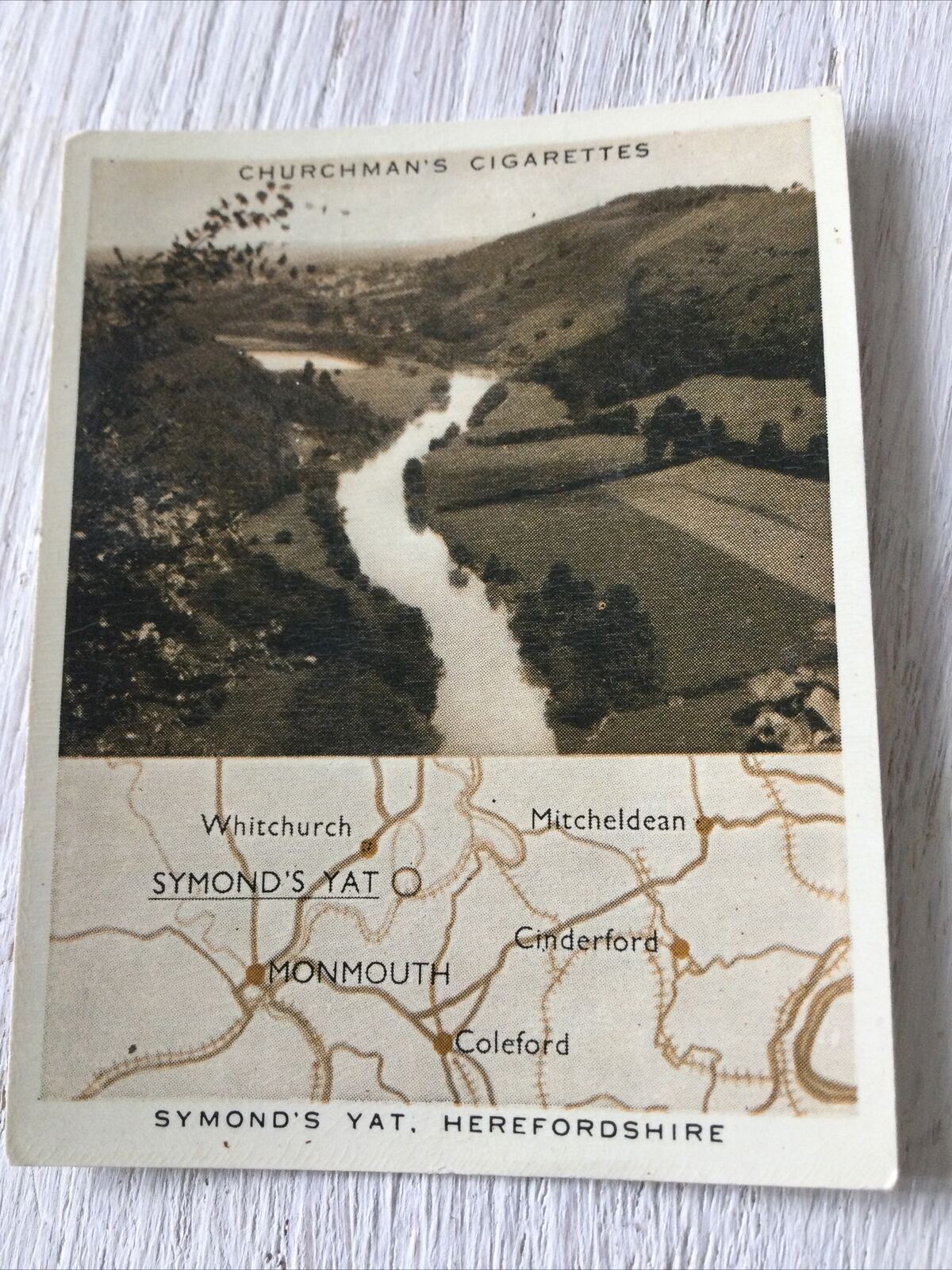 SYMONDS YAT Vintage Cigarette Card Holidays In Britain #19 Old Picture PHOTO MAP