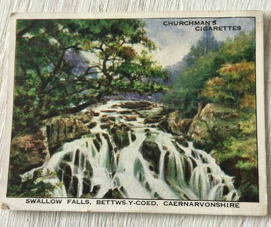 Swallow Falls Betts-y-Coed Cigarette Card Churchmans Holidays In Britain Wales