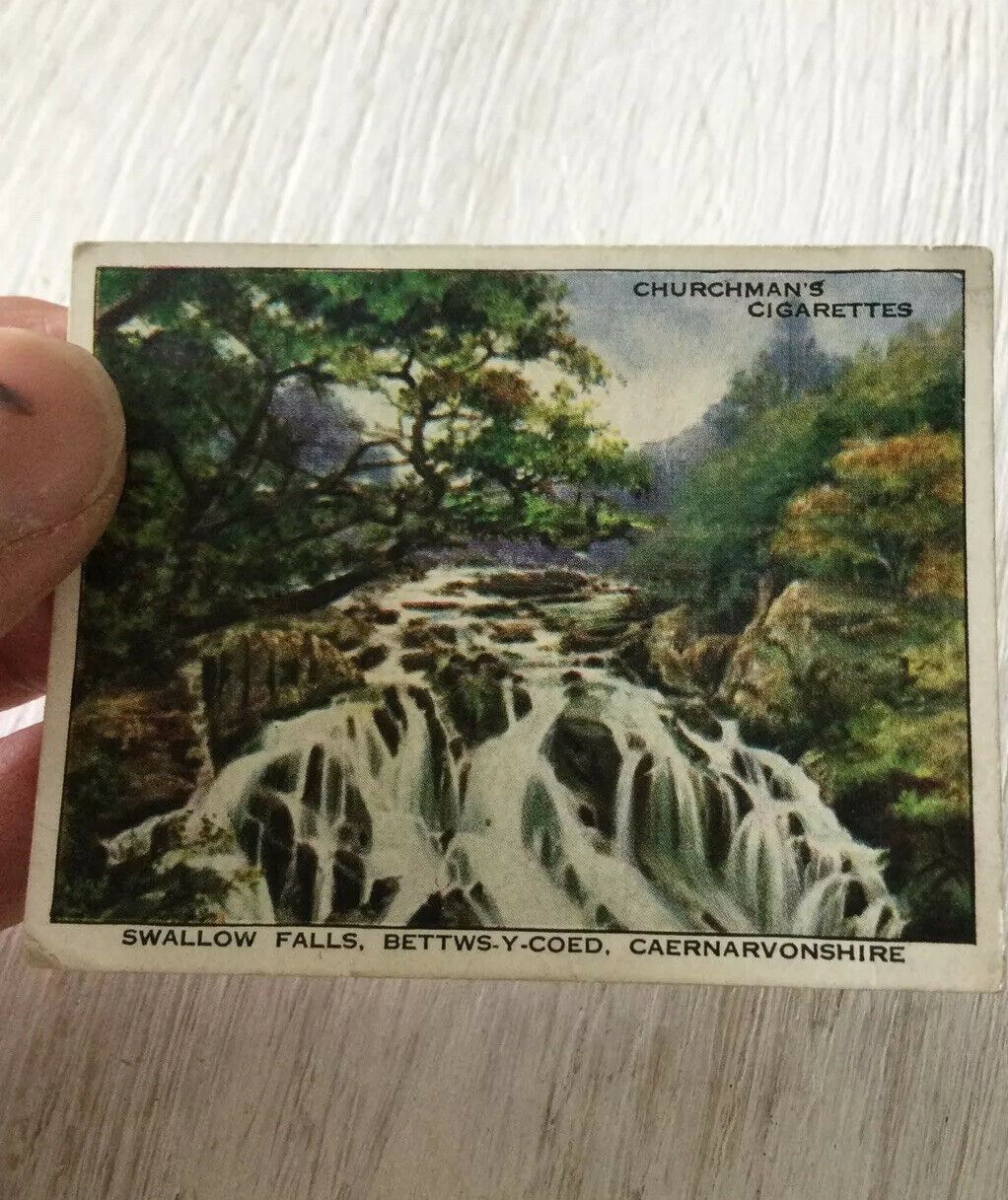 Swallow Falls Betts-y-Coed Cigarette Card Churchmans Holidays In Britain Wales