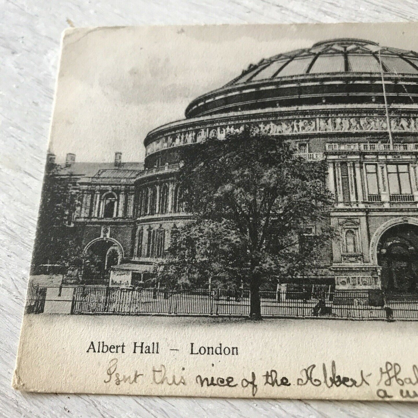 Vintage Antique Postcard Black And White 1904 Albert Hall London Posted