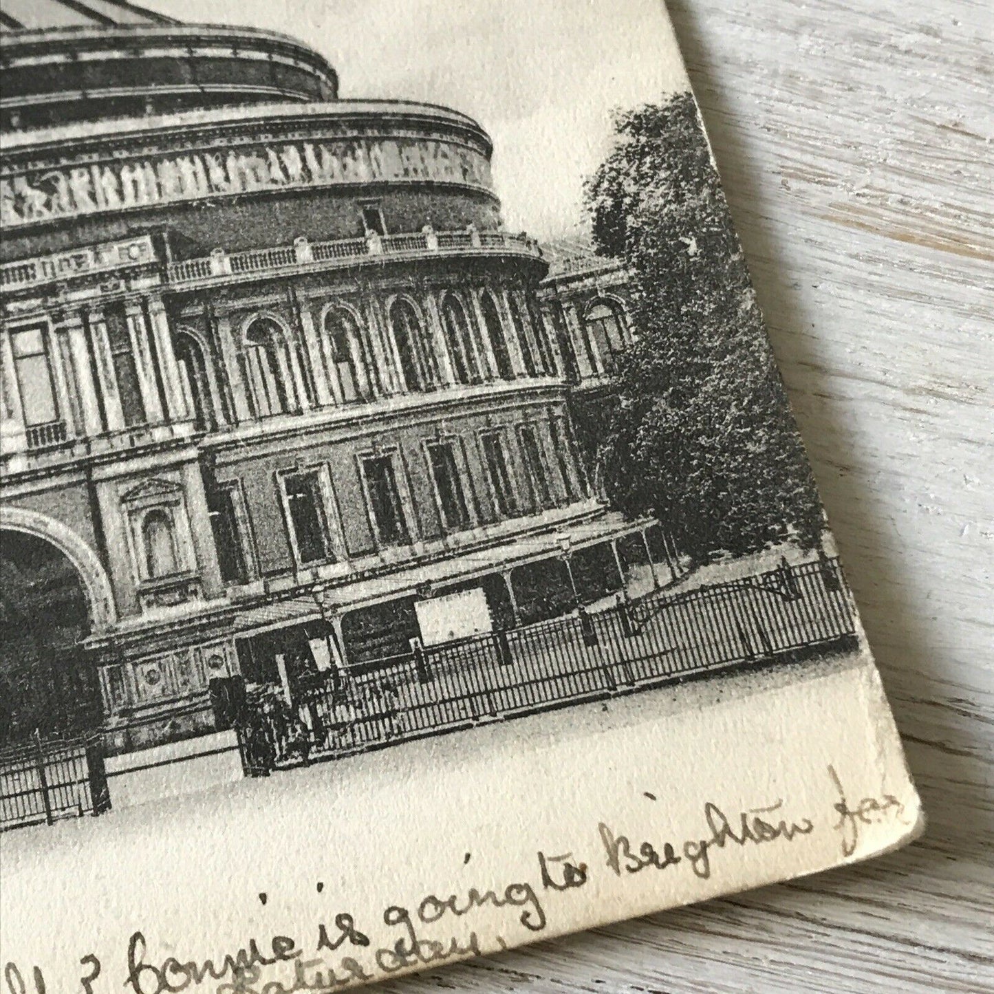 Vintage Antique Postcard Black And White 1904 Albert Hall London Posted