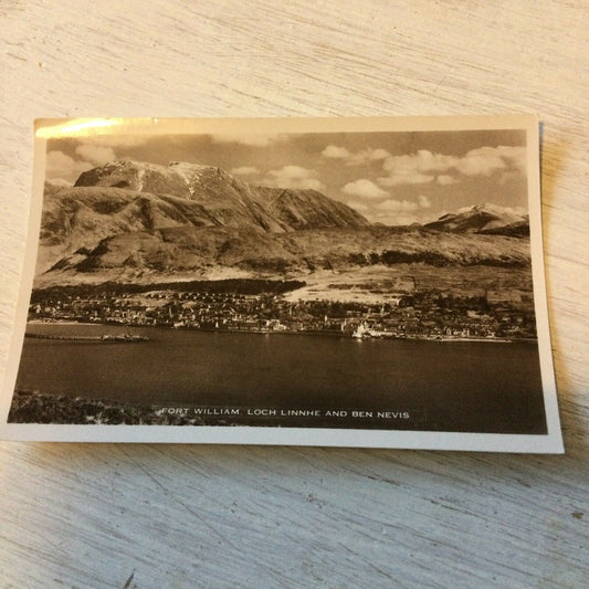 Vintage Postcard Fort William Loch Linnhe Ben Nevis Mountains Lake RP