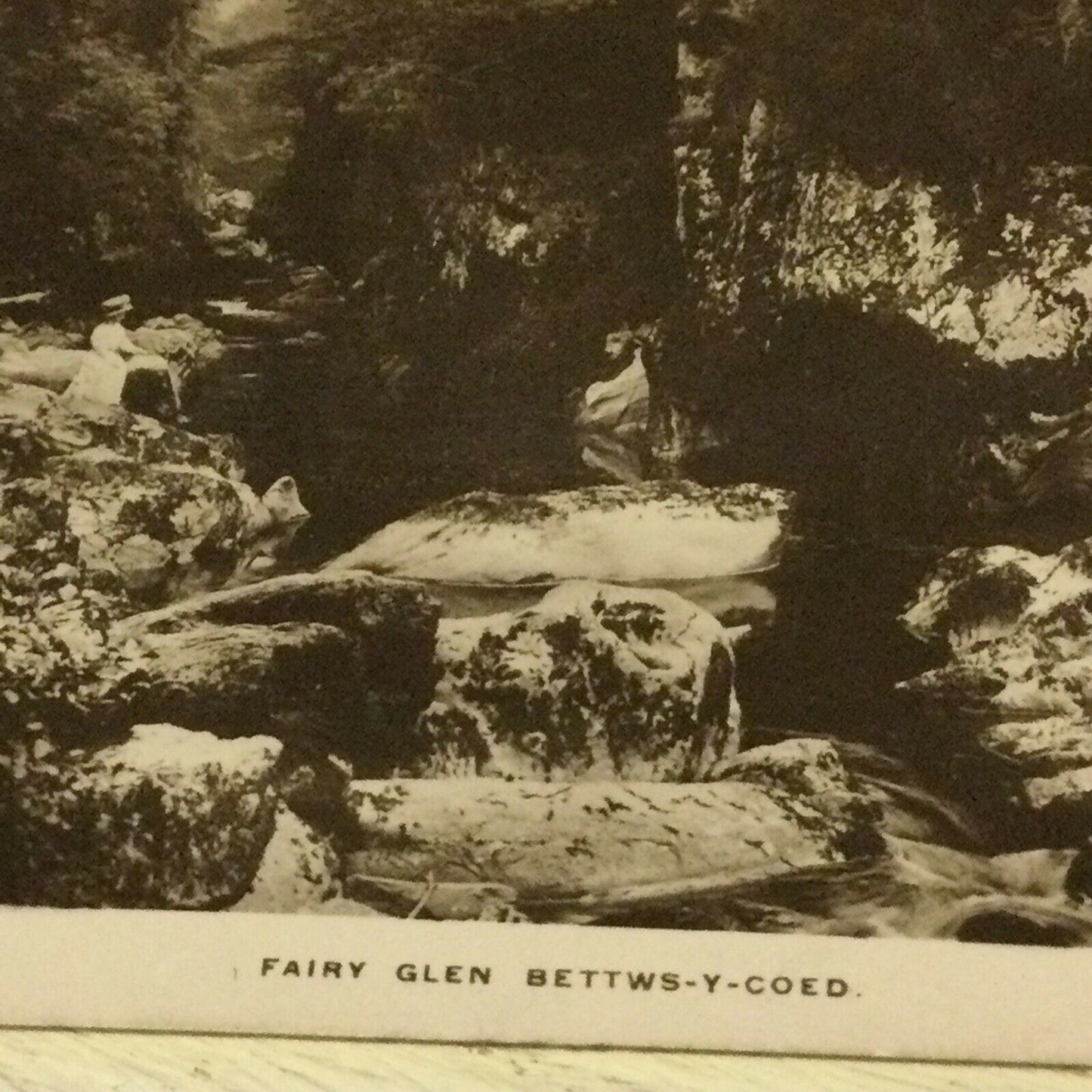 Vintage Postcard Fairy Glen Bettws-y-coed Wales Black & White photoRocks Grotto