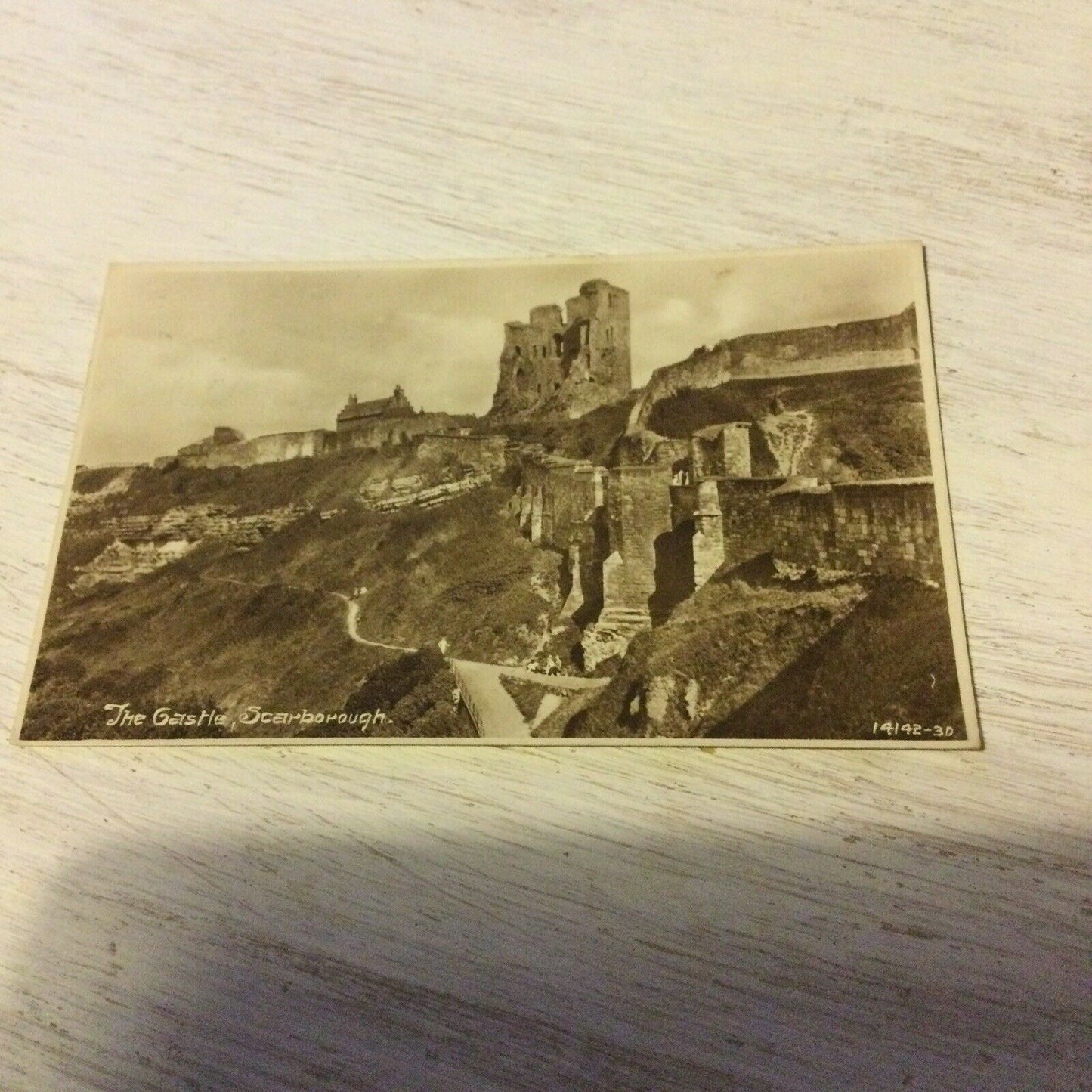 Vintage Postcard The Castle Scarborough Black & White photo 1930 30s