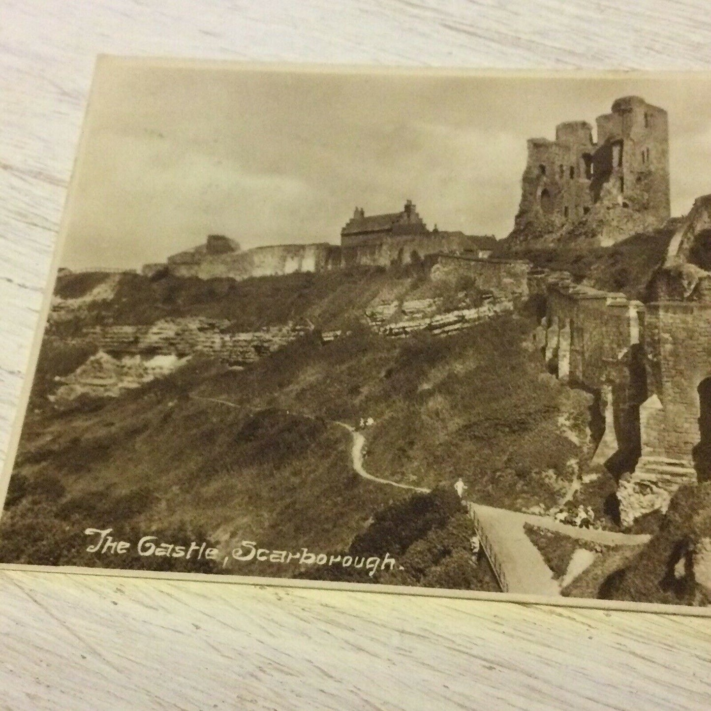 Vintage Postcard The Castle Scarborough Black & White photo 1930 30s