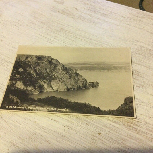 Vintage Postcard Salcombe Starehole Bay Bolt Head Cliffs Sea View photo