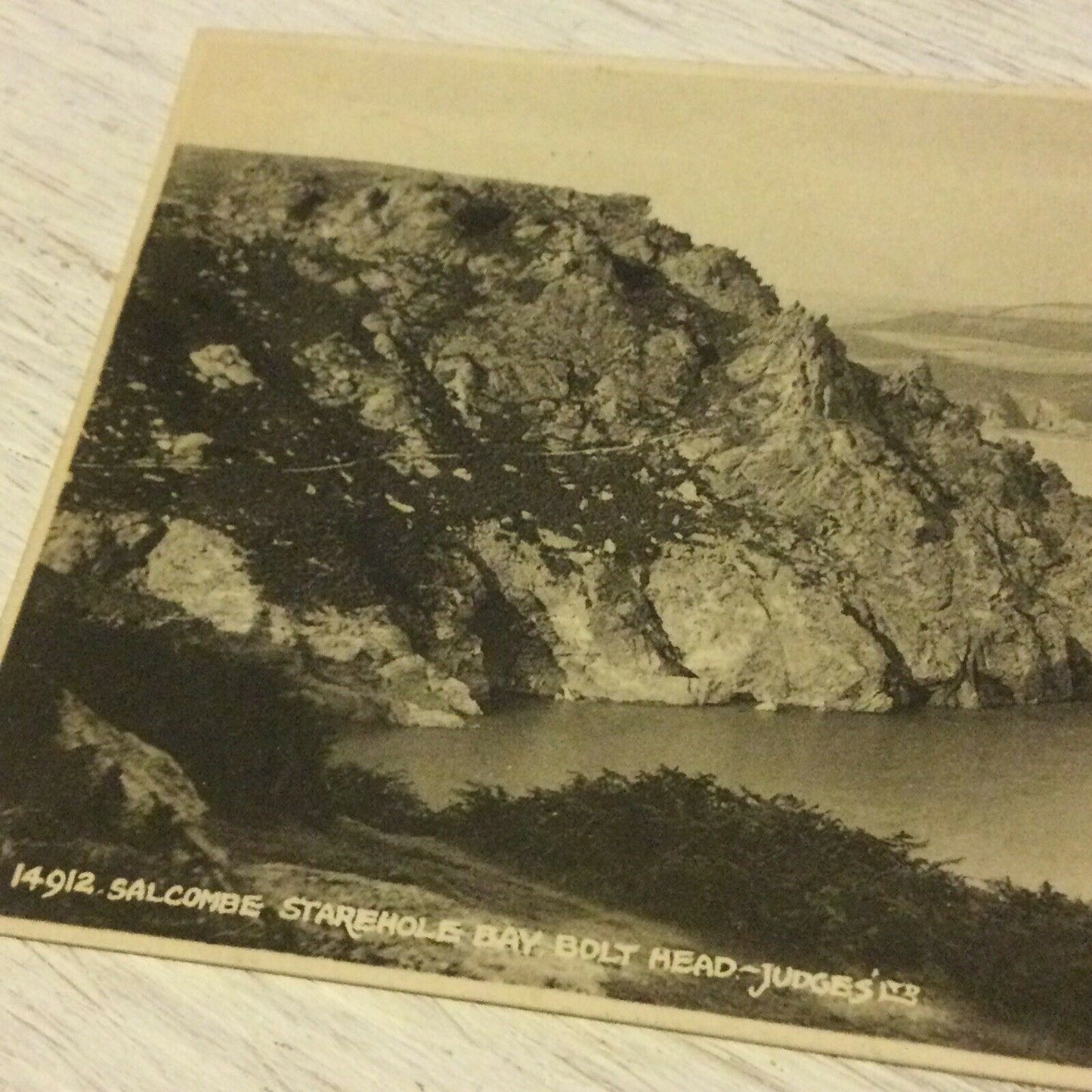 Vintage Postcard Salcombe Starehole Bay Bolt Head Cliffs Sea View photo