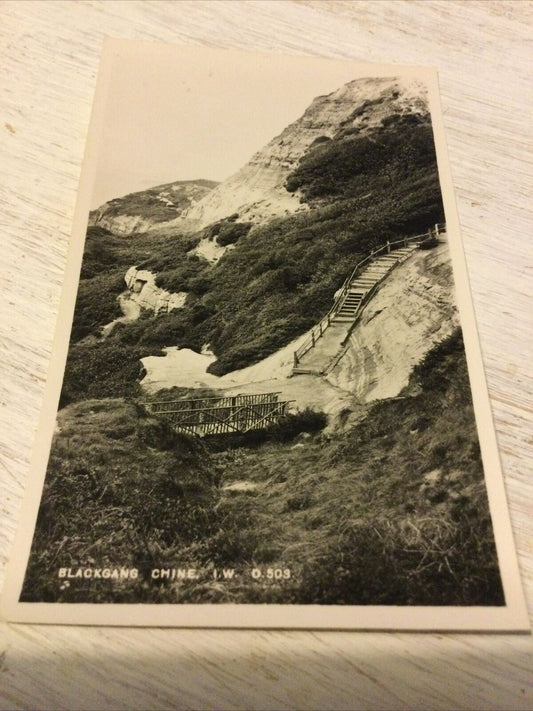 Vintage Postcard RP Blackgang Chine Isle Of Wight Black & White Photo