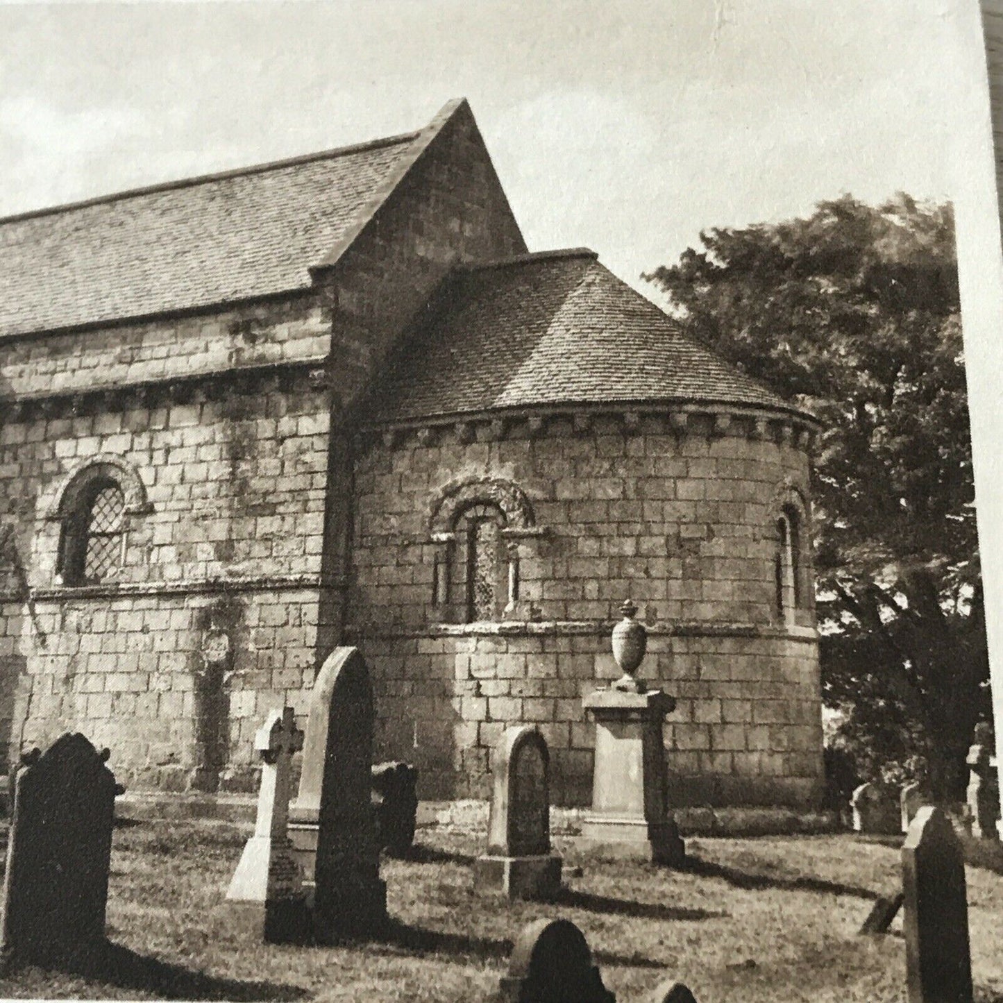 Vintage Postcard Dalmeny Church Scotland Black & White