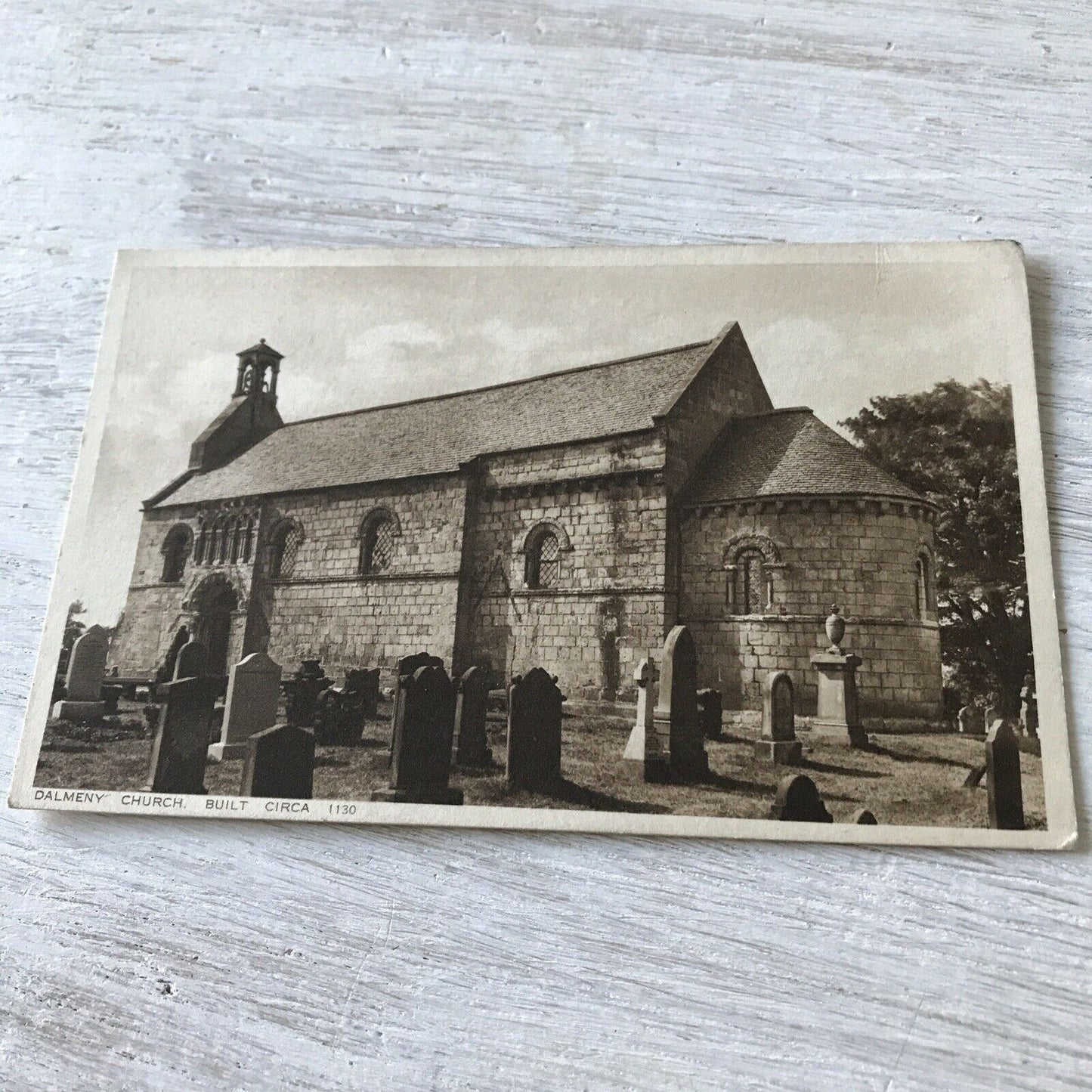 Vintage Postcard Dalmeny Church Scotland Black & White