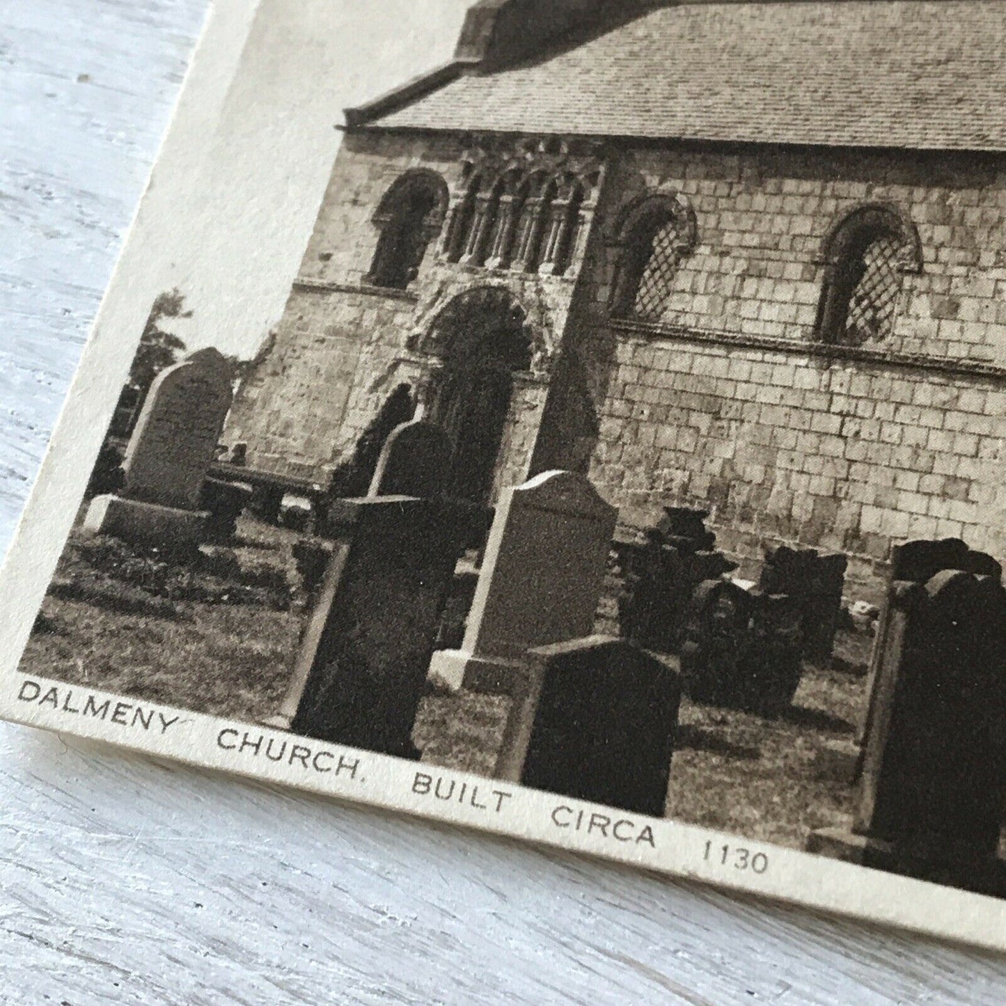 Vintage Postcard Dalmeny Church Scotland Black & White