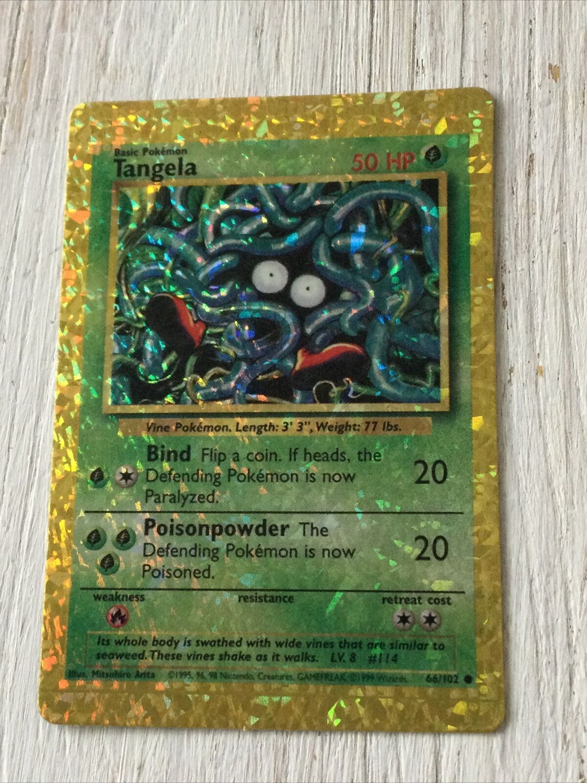 Vintage Pokemon Holo Vending Sticker Not Card Tangela 66/102 NM 1999 90s