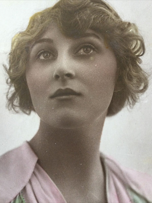 Vintage RP Portrait Postcard Tinted Hand Painted Actress Woman Isobel Elsom 30s