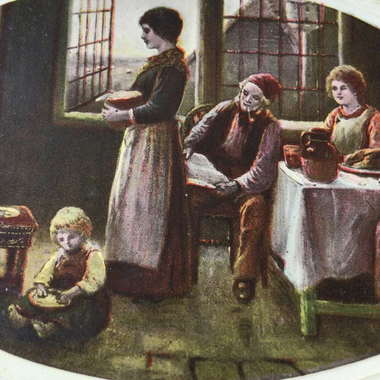 Antique Edwardian Postcard The Farm Kitchen Coloured Picture Embossed Philco