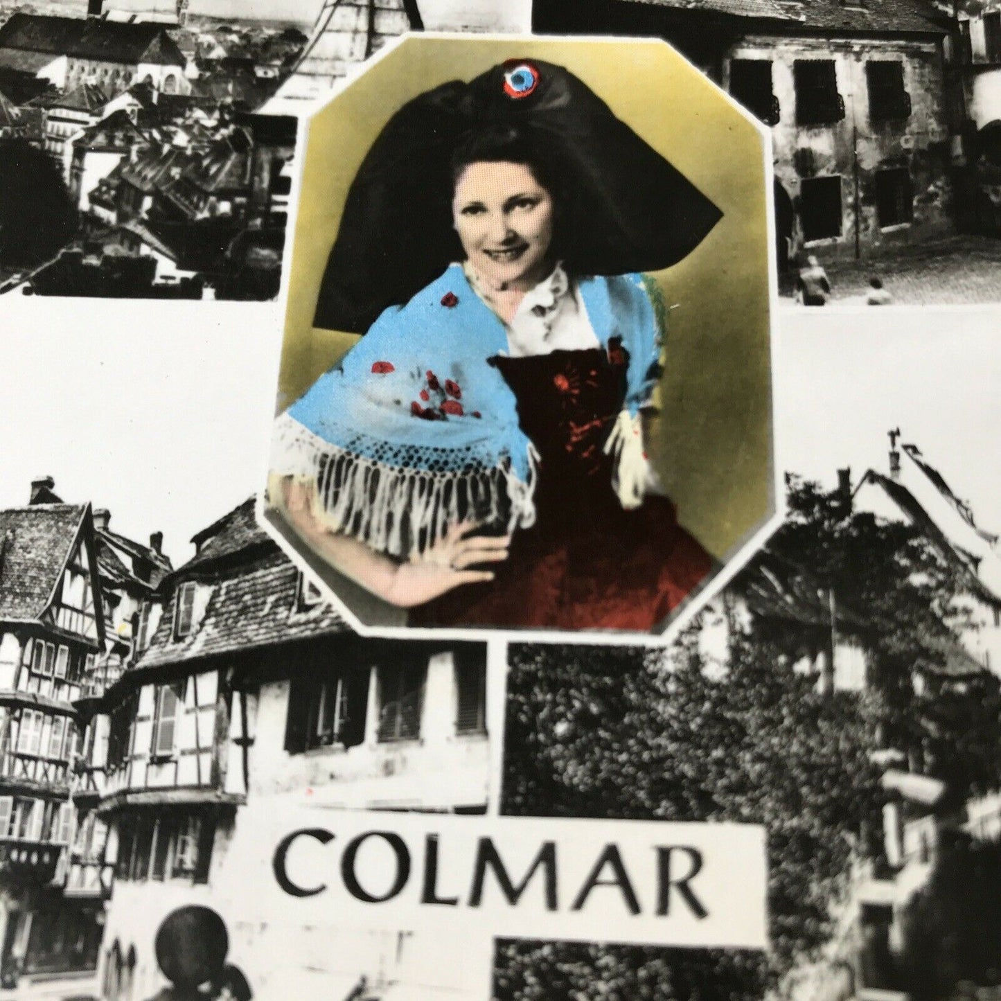 Vintage French Postcard Colmar Woman In National Costume Alsace Little Venice