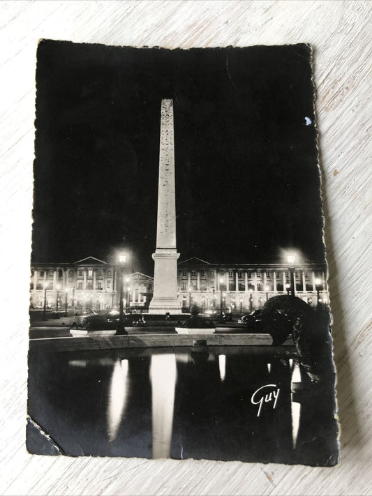 Vintage Postcard Paris Louqsor Obelisk Place De La Concorde Madeleine Church RP