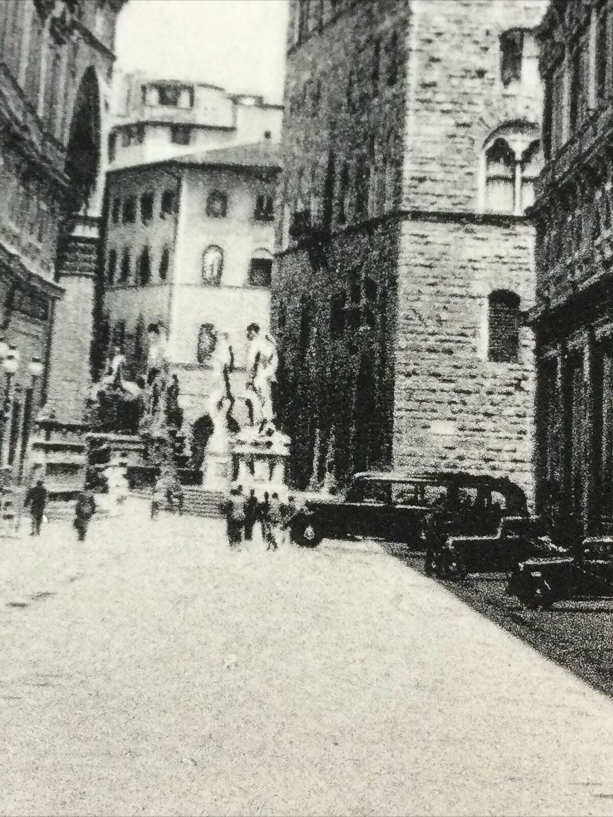 Vintage Postcard Florence Italy Uffizi & Palazzo Vecchio Black & White 1954 50s