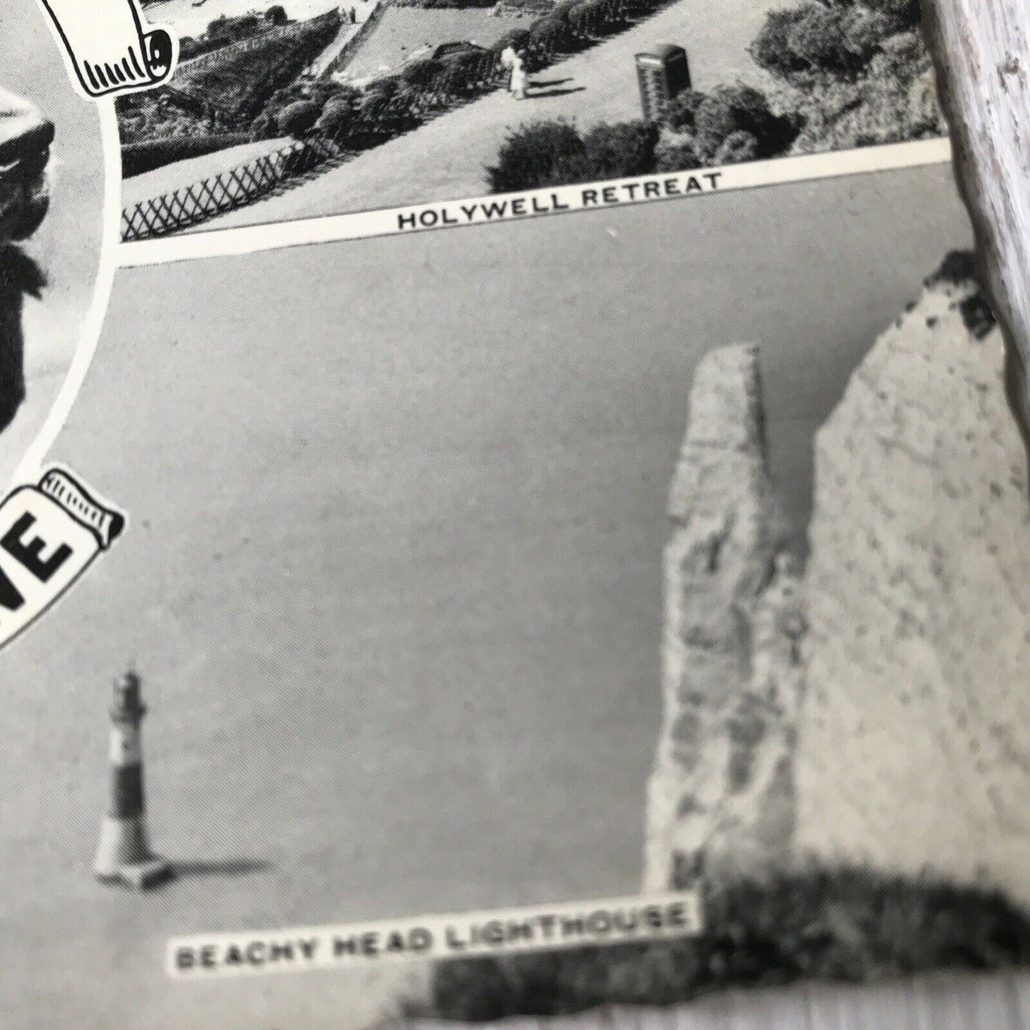 Vintage Postcard Eastbourne Thinking Of You Dog Spaniel Beachy Head Lighthouse