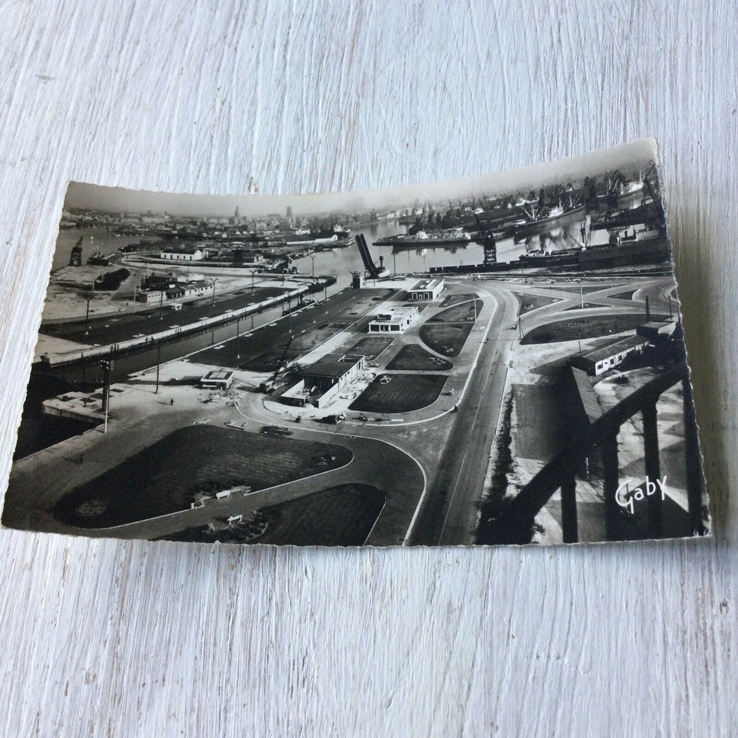 Vintage Postcard France Dunkerque North Harbour View From Lighthouse Industrial