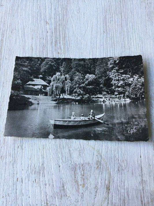 Vintage Postcard France Luchon Quinconces Park Lake Rowing Boat Weeping Willow