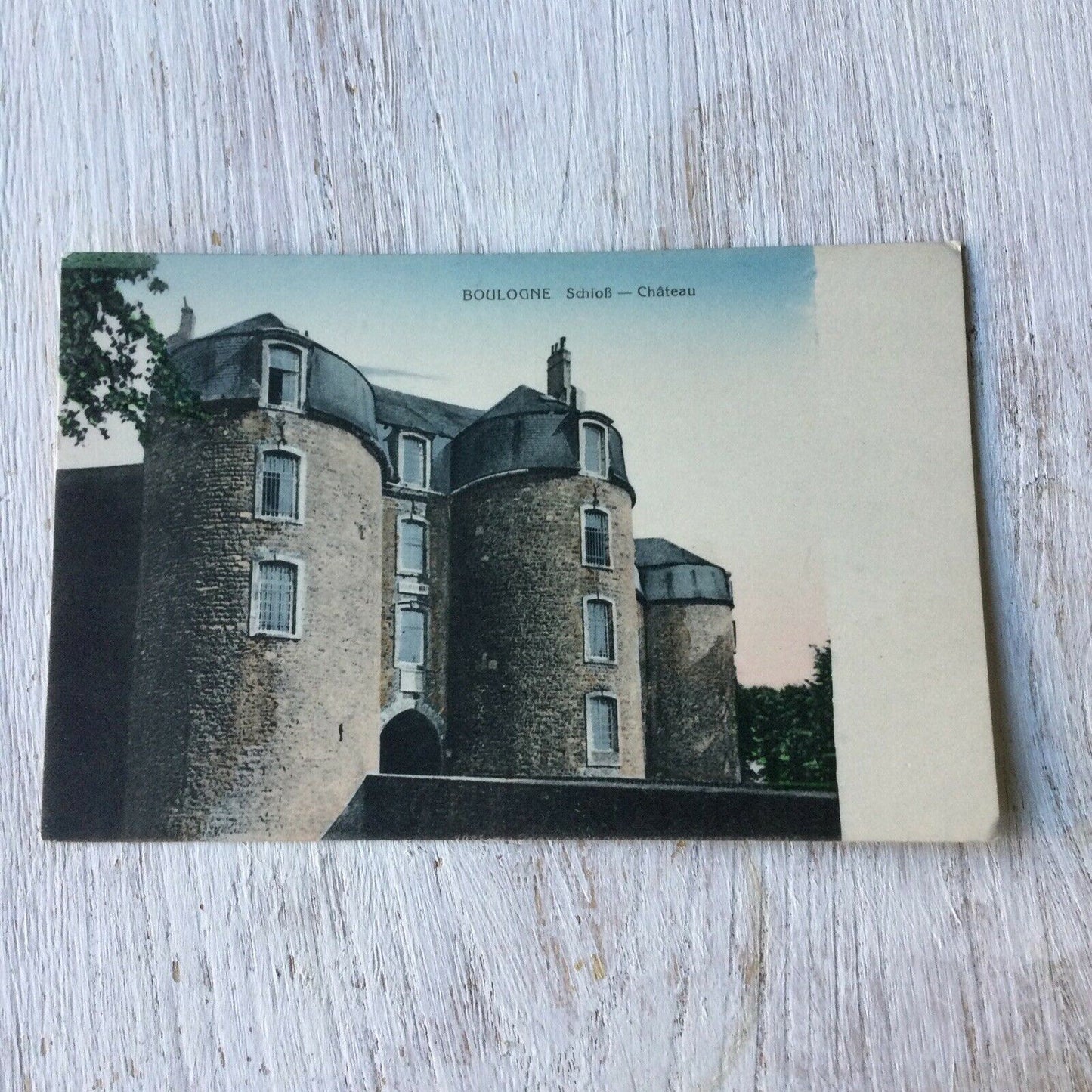 Vintage Postcard Coloured France Boulogne Chateau Castle Exterior