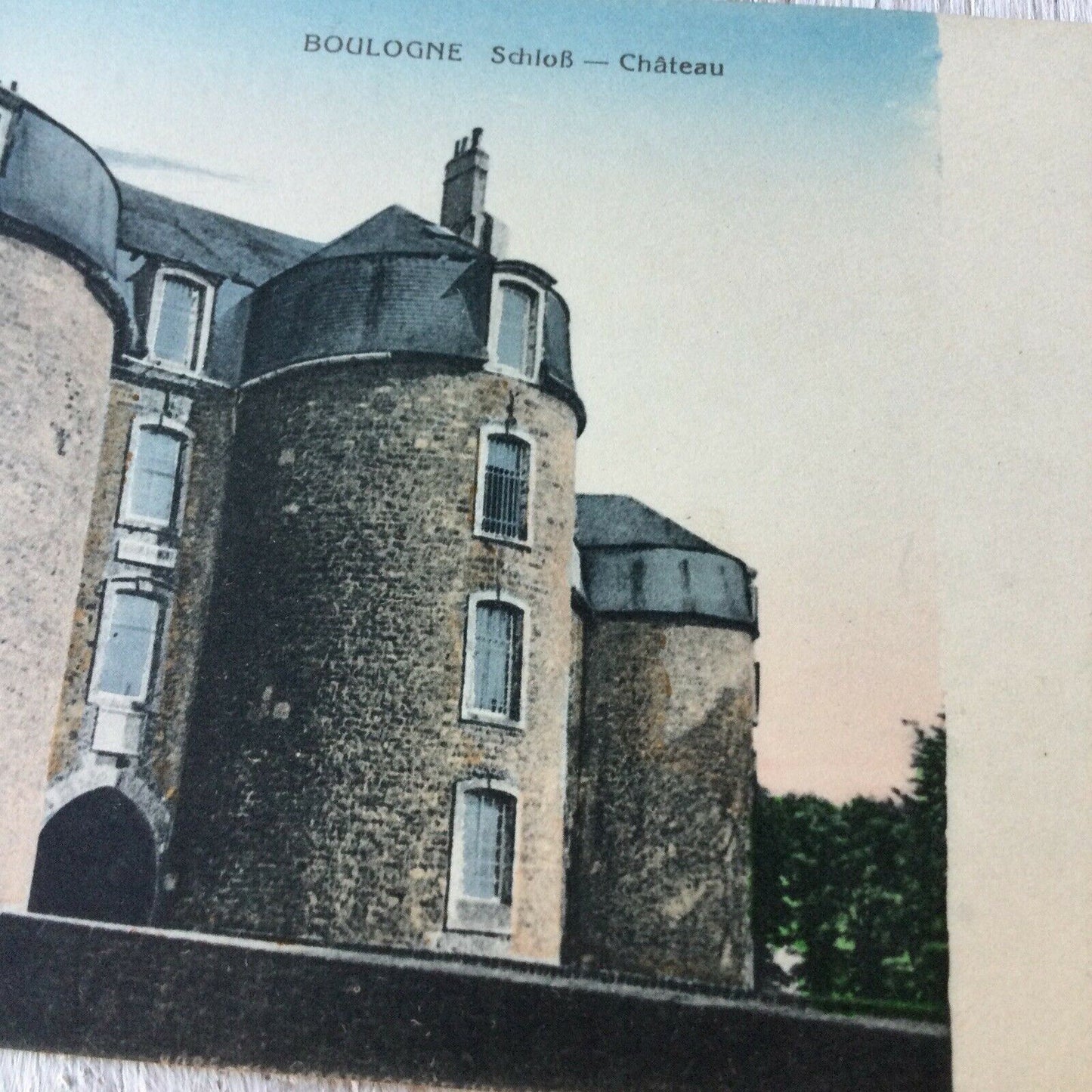 Vintage Postcard Coloured France Boulogne Chateau Castle Exterior