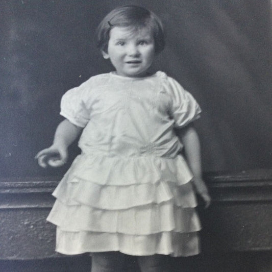 Vintage Postcard - Social History - 1930s - Sweet Child In Dress Portrait Photo 1930 - Rhoda