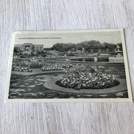 Vintage Postcard Blackpool Italian Gardens Stanley Park