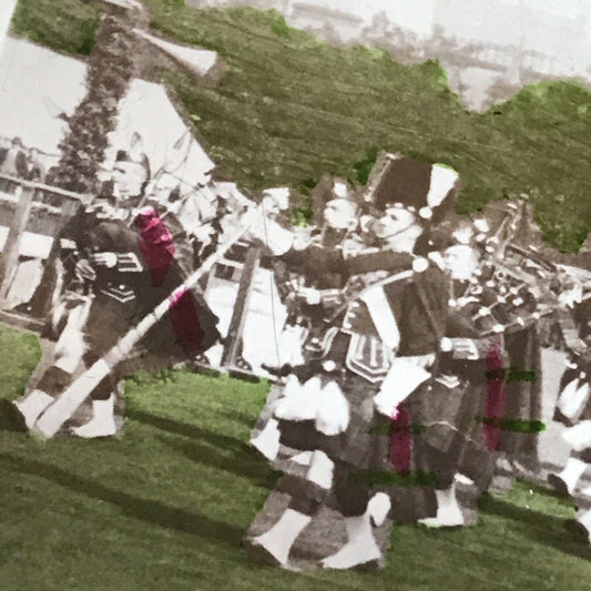Vintage 1930s Postcard - Tinted - SCOTLAND - 1934 - Cameron Highlanders Kilts Tartans