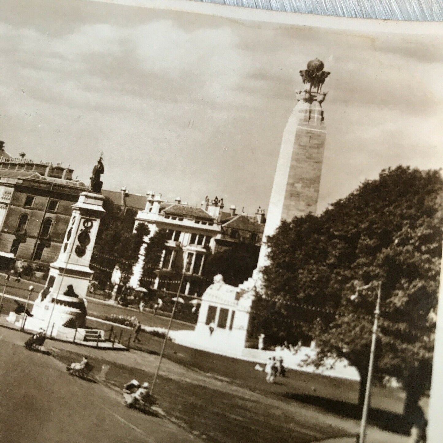 Vintage Postcard Plymouth Hoe Promenade Black And White Sepia