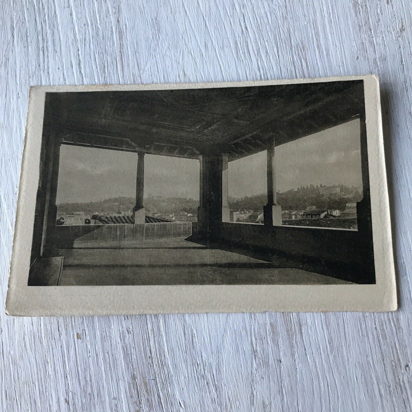 Vintage Postcard Florence Palazzo Vecchio Terrazzo Di Saturno Black & White Scen