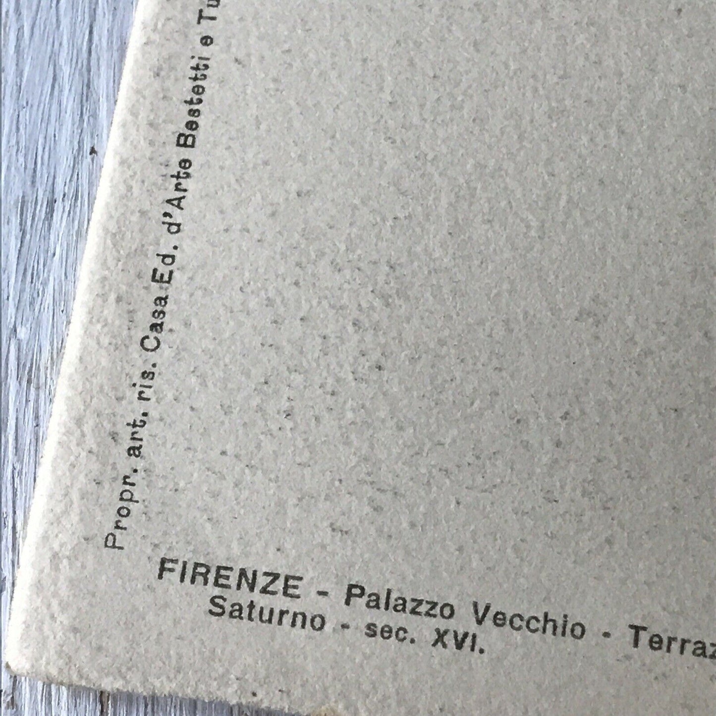 Vintage Postcard Florence Palazzo Vecchio Terrazzo Di Saturno Black & White Scen