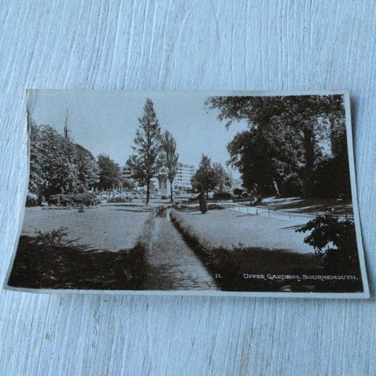 Vintage Postcard Upper Gardens Bournemouth Stream 1948