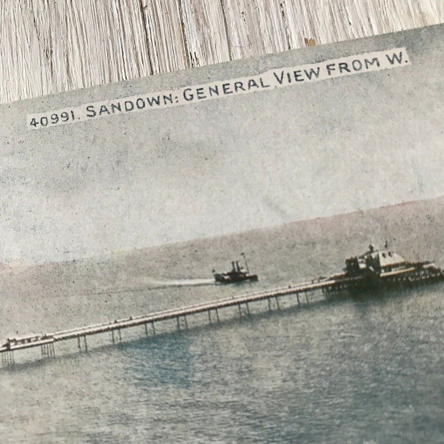 Isle Of Wight Memorabilia Vintage Postcard Sandown View Pier Sea Coastline