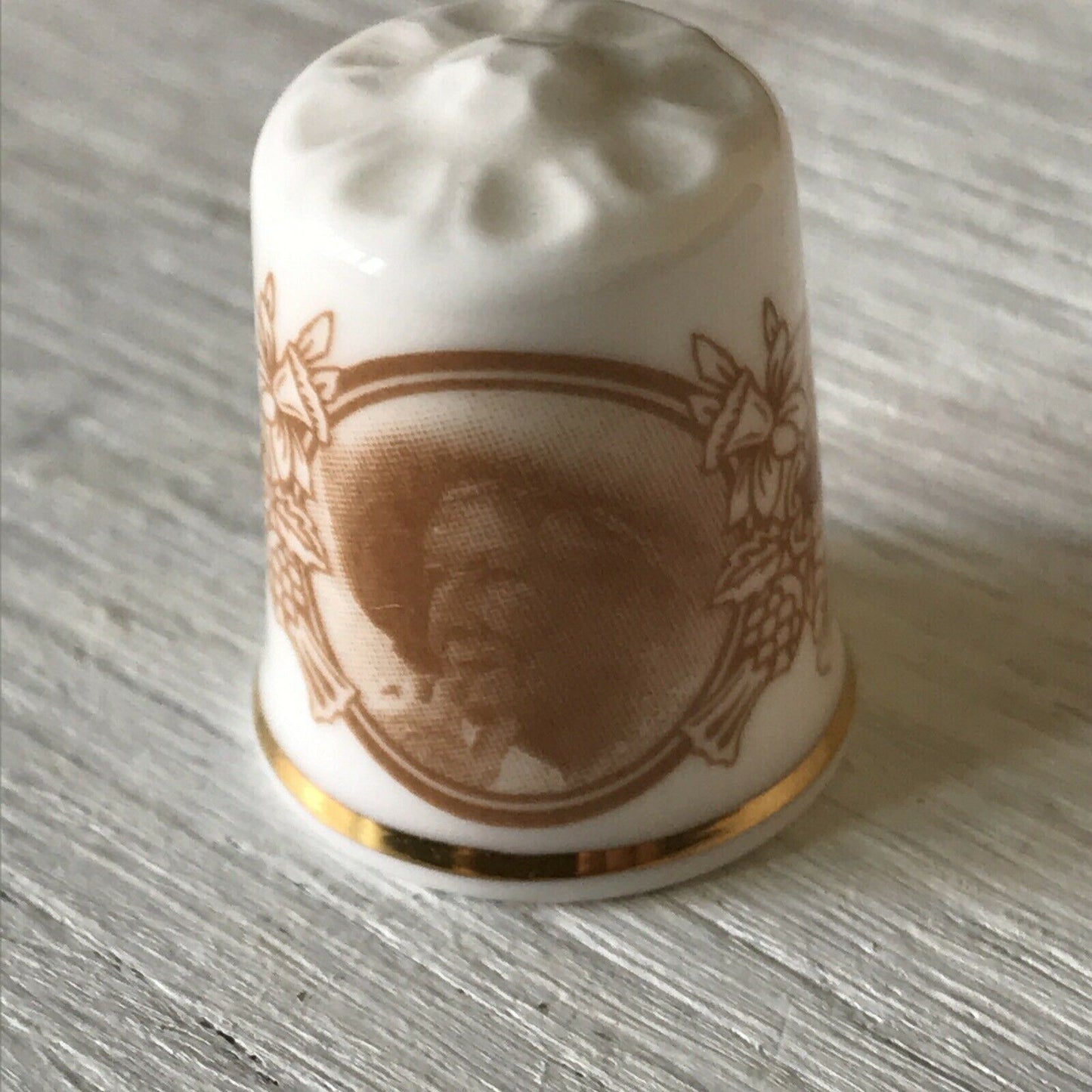 China Thimble Commemorative Queen Elizabeth Queen Mother