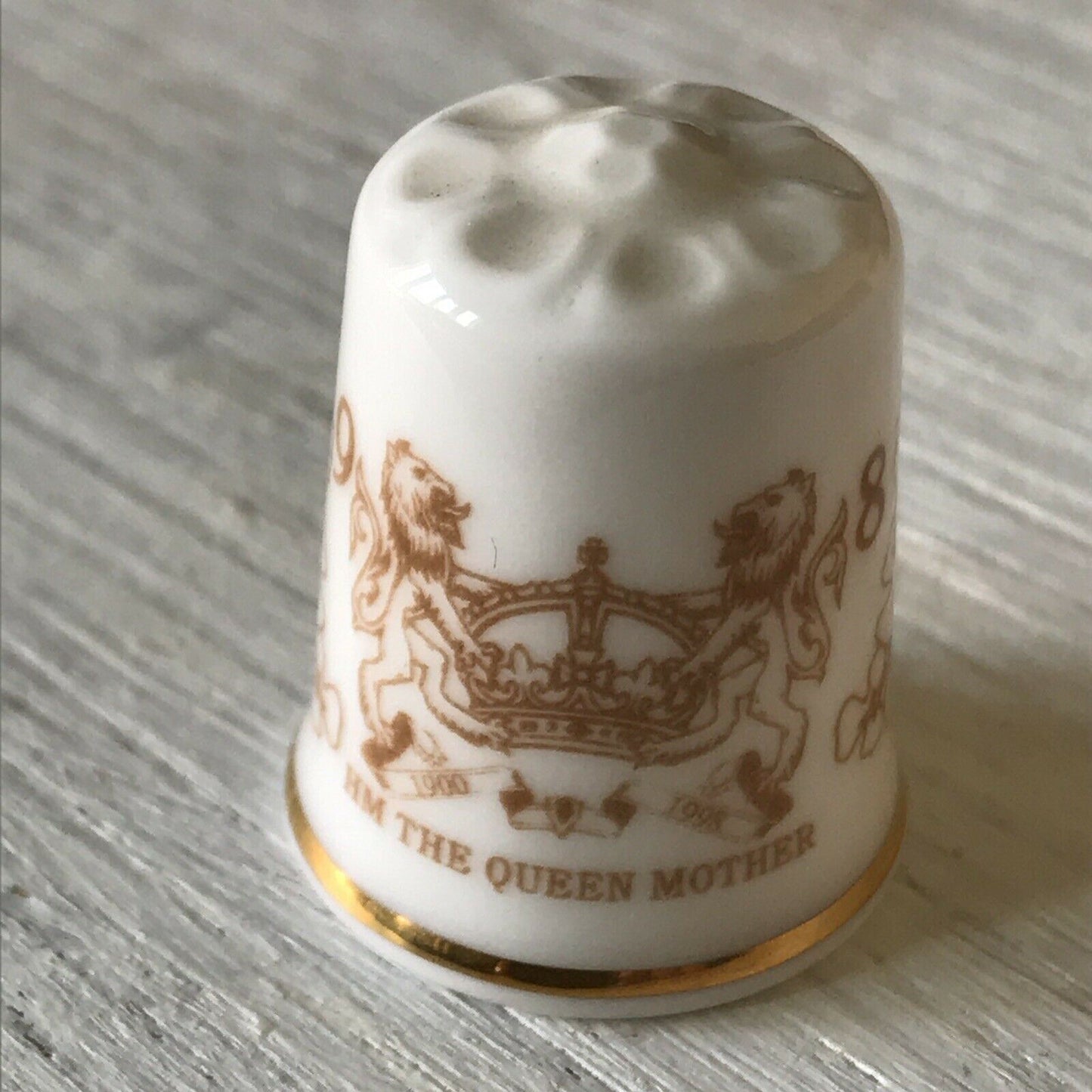 China Thimble Commemorative Queen Elizabeth Queen Mother