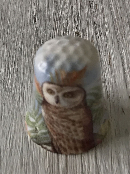 Bone China Thimble Owl bird The Thimble Guild