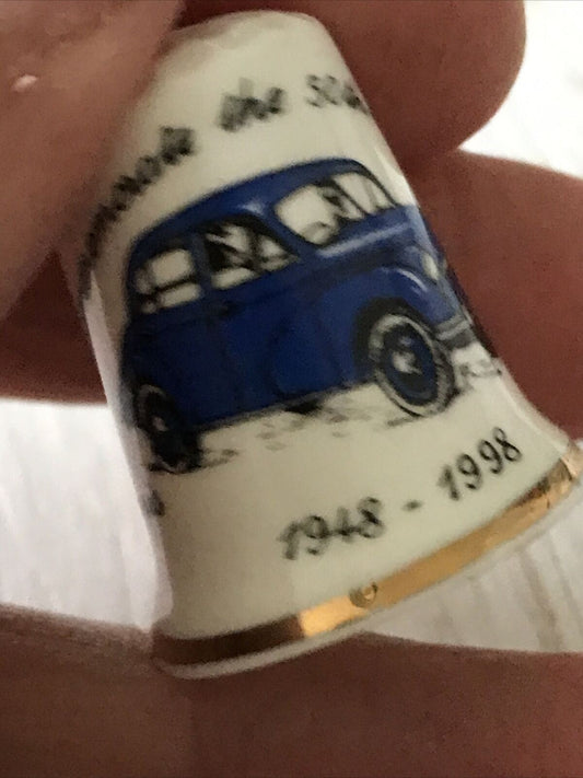 Bone China Thimble 50th Anniversary Morris Minor 1948-1998 Thimble Guild