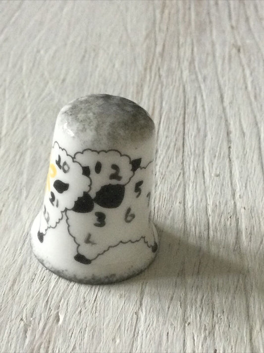 China Thimble Sheep With Numbers Staffordshire England