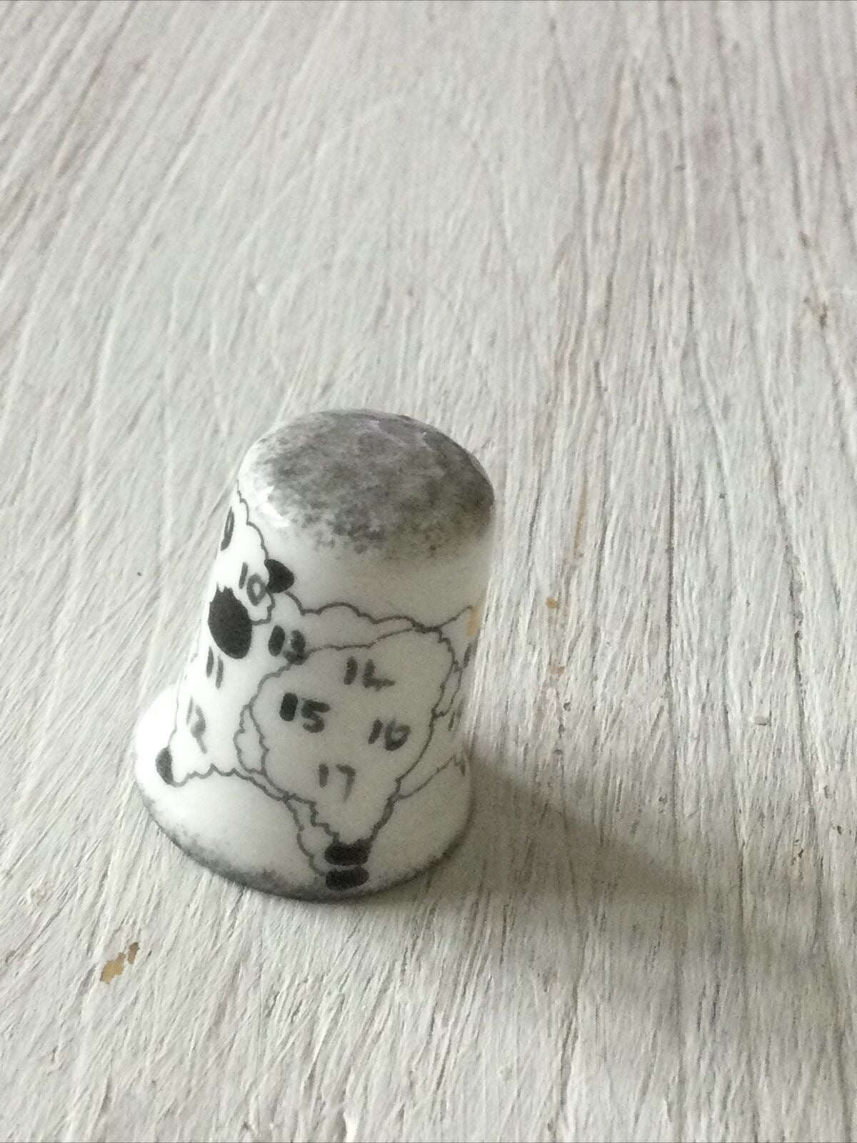 China Thimble Sheep With Numbers Staffordshire England