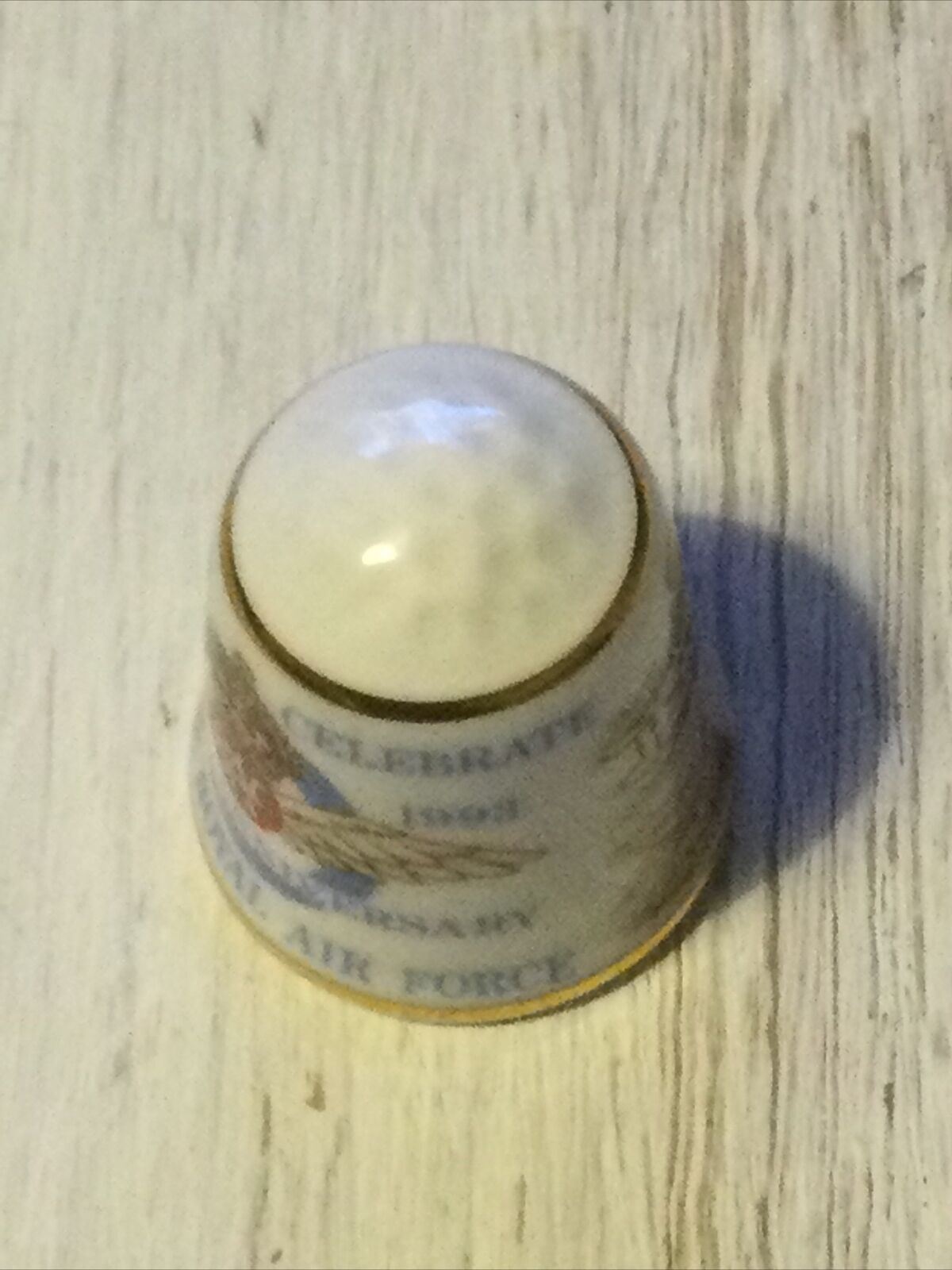 China Thimble 75th Anniversary Of Royal Air Force. Sutherland.