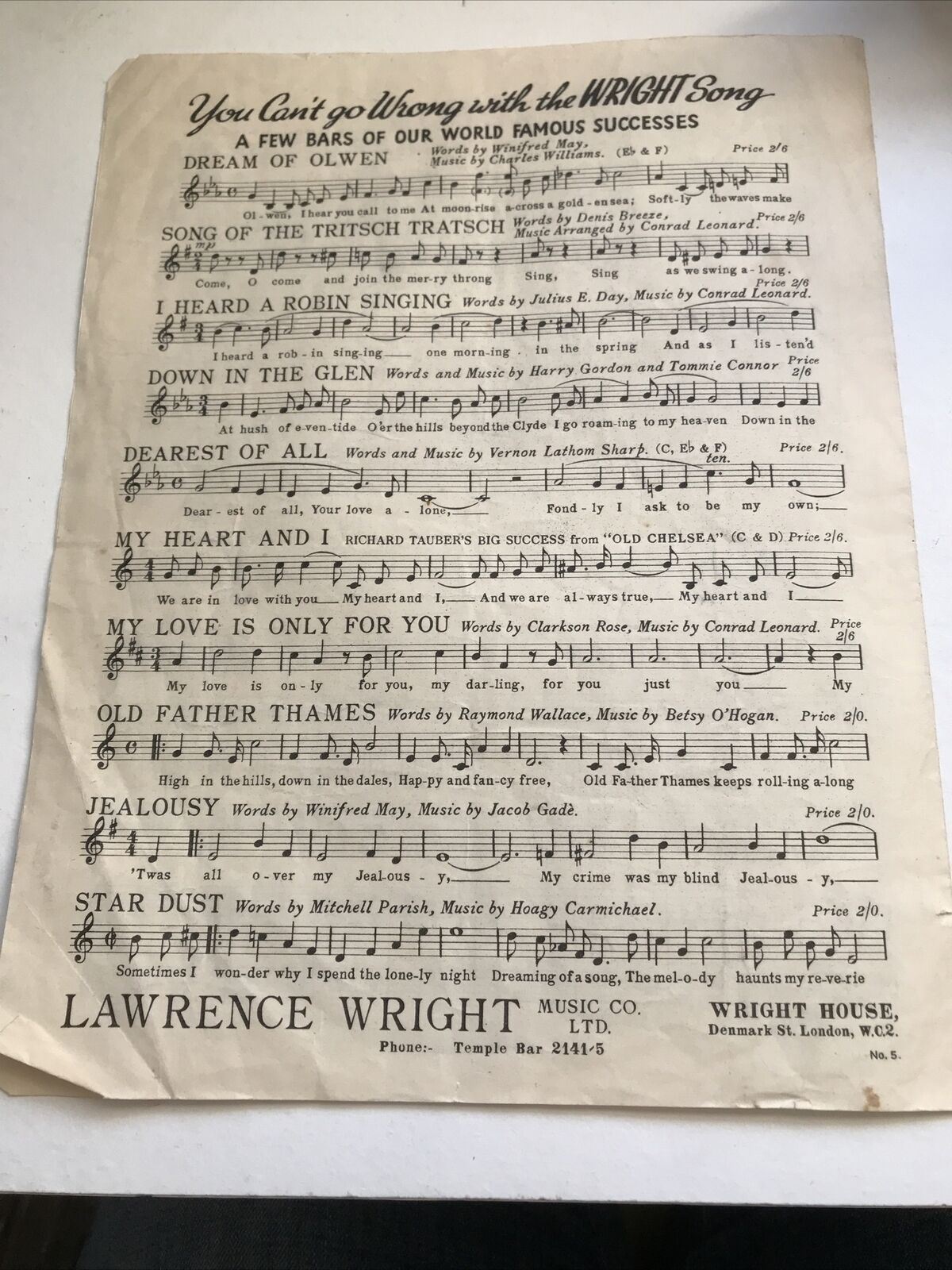 Vintage Sheet Music - 'Mistakes' Frankie Froba Edgar Leslie Everett Lynton 1928 1951