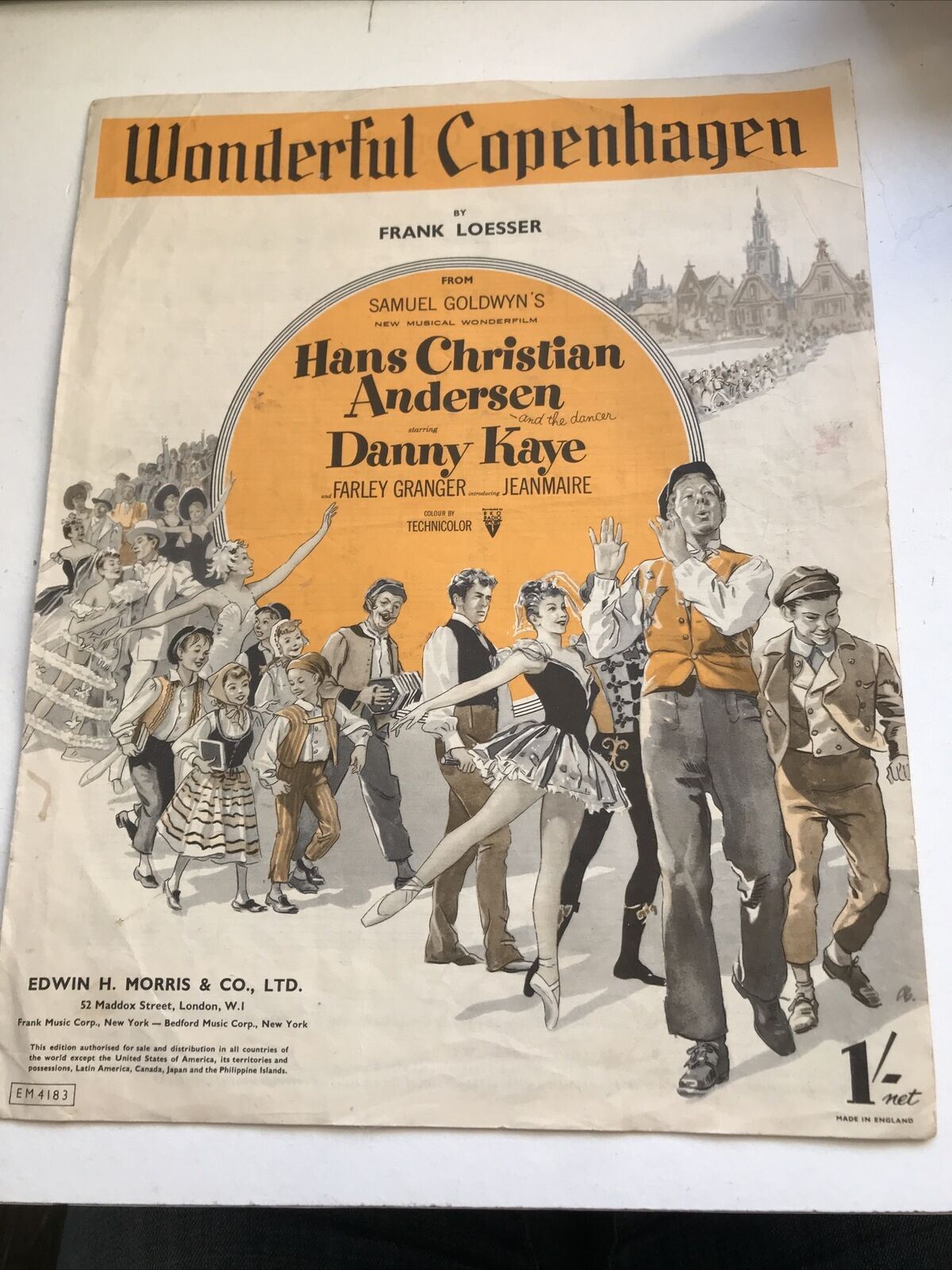 Vintage Sheet Music ‘Hans Christian Andersen & The Dancer’ Wonderful Copenhagen