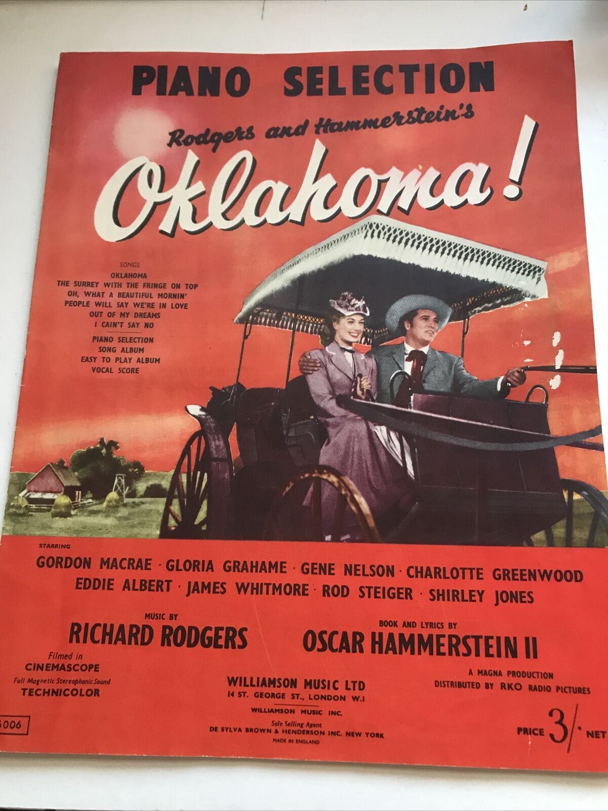 Vintage Sheet Music Piano Selection From Oklahoma! Rodgers Hammerstein 1947