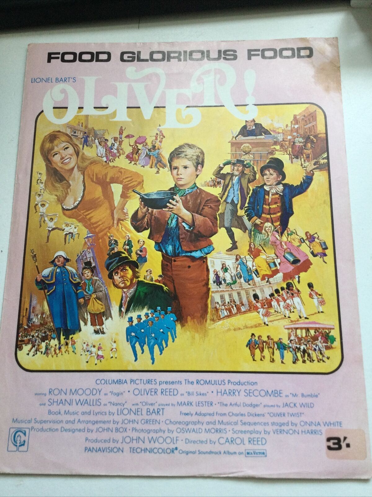 Food Glorious Food, Lionel Bart’s Oliver! Vintage Sheet Music. Great Cover 1968