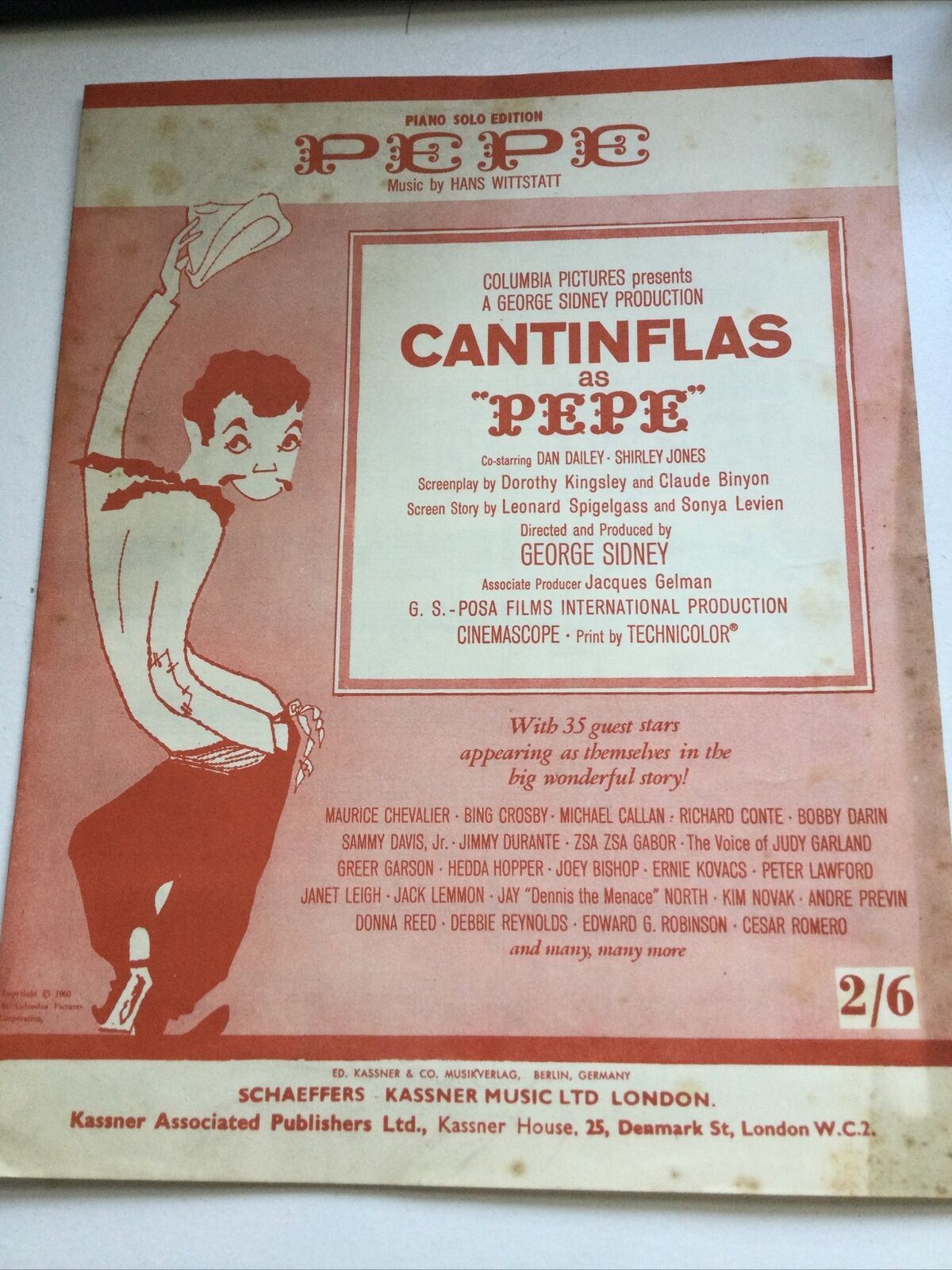 Pepe Vintage Sheet Music 1960 Cantinflas Shirley Jones Dan Daley Wittstatt