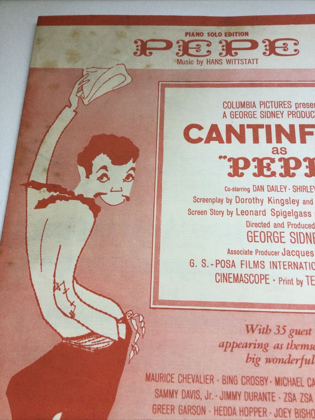 Pepe Vintage Sheet Music 1960 Cantinflas Shirley Jones Dan Daley Wittstatt